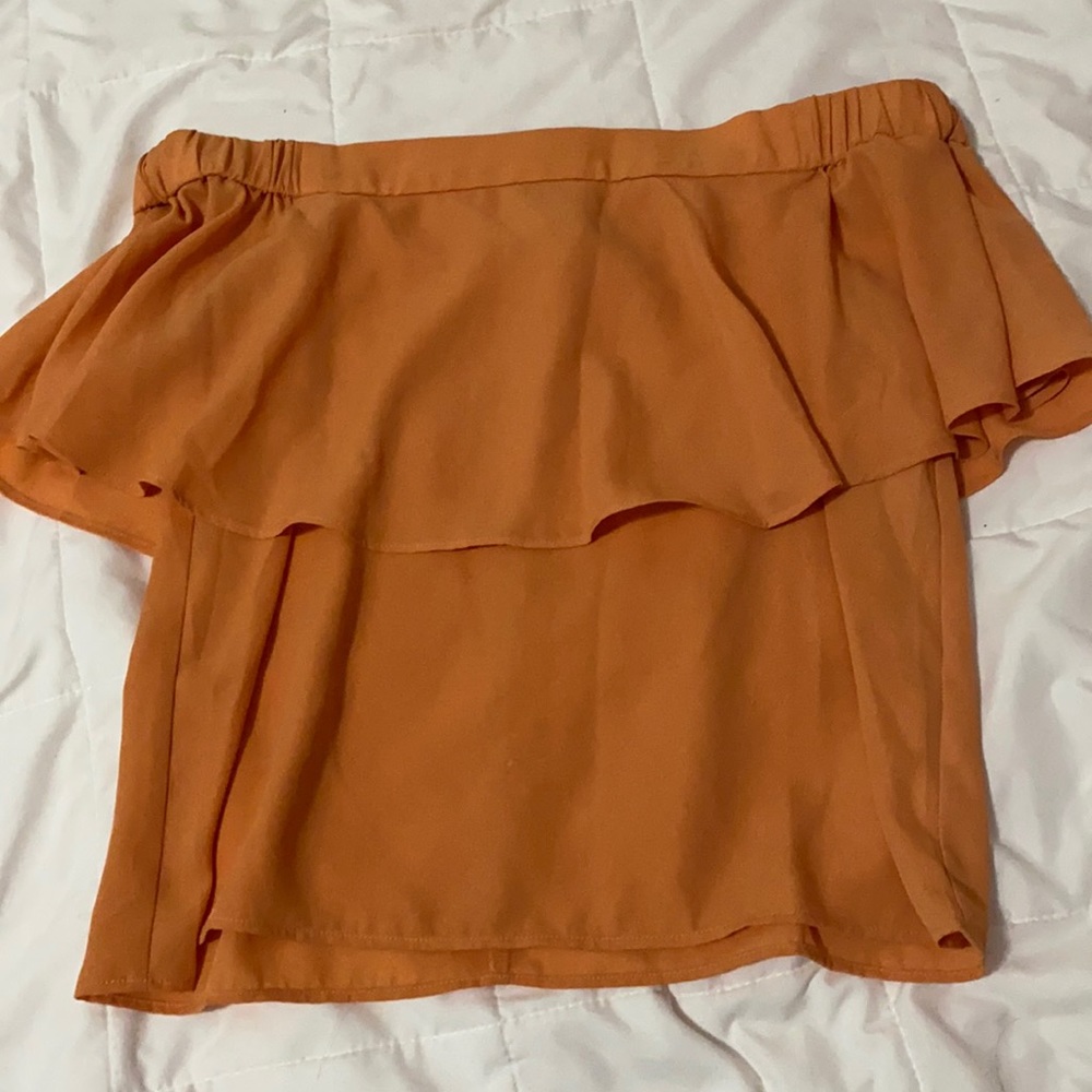 Orange off-the-shoulder top
